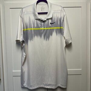 Men's White NIKE Dri-Fit Polo Shirt, Standard Fit, Size XXL-OBX 2021